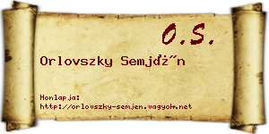 Orlovszky Semjén névjegykártya